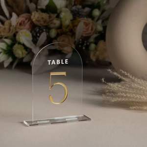Customizable Acrylic <b>Table</b> <b>Number</b> Stand with Elegant Laser Engraving or Printing <b>for</b> <b>Weddings</b>, Restaurants, and Special Occasion - Product Image 4