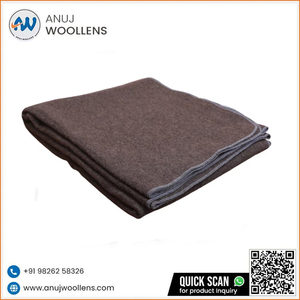 Mantas personalizadas para exteriores 80% de lana gris con dobladillo naranja - Product Image 3