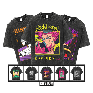 Logotipo personalizado bordado gráfico Streetwear desgastado Vintage ácido lavado Oversize hombres gráfico lavado camiseta con patrón de impresión - Product Image 1