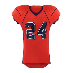 Ensemble d'uniformes de football américain en polyester 100% personnalisables pour l'option de conception à manches courtes respirante pour les jeunes - Product Image 5