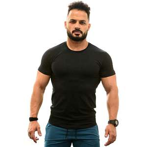 Nouveauté T-shirt uni personnalisé pour hommes, tissu tricoté de qualité supérieure, production en vrac écologique avec votre propre logo imprimé - Product Image 1