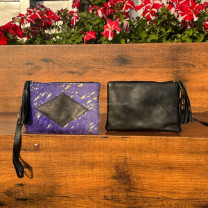 กระเป๋าหนังขนสัตว์โลหะทำด้วยมือแท้ใหม่กระเป๋าสตางค์หนังแบบคล้องข้อมือขนาดเล็กกระเป๋าคลัทช์ขนสัตว์โลหะกระเป๋าสตางค์มีสไตล์สำหรับผู้หญิง - Product Image 5