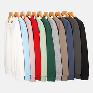 Nouveaux sweats à capuche pour hommes, poids lourd, design personnalisé, sweat-shirt en coton, col rond, motif uni, automne, polyester, coton, teinture unie, OEM - Product Image 2