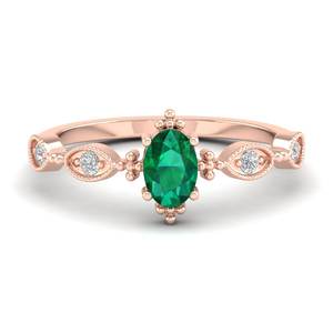 Bague de fiançailles REYES en argent sterling 925 avec pierre précieuse émeraude ovale de 0,5 carat, design luxueux, pour femmes - Product Image 5