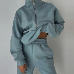 Survêtement Femme Ensemble deux pièces Hiver Chaud Hoodies + Pantalon Pullovers Sweatshirts Femme Jogging Femme Vêtements Sports Suit Outfits - Product Image 3