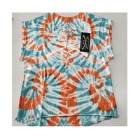T-shirt décontracté pour femme, modèle le plus récent, manches courtes, été, 100 % coton jersey, lavage enzymatique, logo imprimé par décoloration