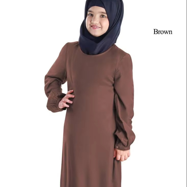 Beautiful Lightweight Breathable Kids Abaya & Hijab Set Vintage Islamic Clothing for Mother & Daughter Fashion Match