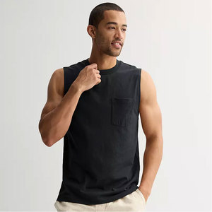 Custom Fashion Unisex Sport Muscle Tank Top Sportwear Gym Tank Tops para hombres Negro - Product Image 1