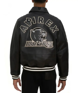 High Quality Customized Avirex <b>Men's</b> Winter Cow Skin Leather Stand Collar <b>Jacket</b> Trending Fashionable in Factory Price - Product Image 6