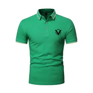 New Fashion Brand Polo Shirt Men's Summer Mandarin Collar Slim Fit Solid Color Button Breathable Polos Casual Men Clothing