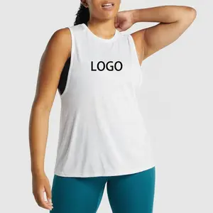 Nova Moda Logotipo Personalizado Impressão Tanque das Mulheres Tops Tripulação Pescoço Stretchy casual wear Workout Vest Macio Confortável mulheres Tank Tops