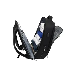 Stylish Black <b>Laptop</b> <b>Backpack</b> with Dual Zippers and Organized Storage - Product Image 3