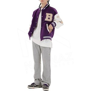 Veste d'hiver pour homme à manches longues en laine et cuir respirante et écologique - Product Image 3