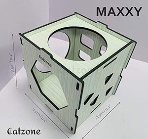 Maison interactive moderne pour chat en PVC massif, avec labyrinthe d'activités multi-niveaux, griffoirs, cachettes et jouets pour toutes les saisons - Product Image 4