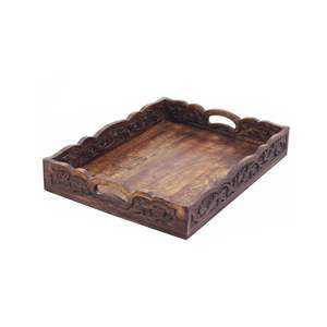 Plateau de service en bois élégant et écologique de style luxueux, plateau de service alimentaire haut de gamme fait à la main et durable - Product Image 1