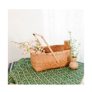 Panier de pique-nique en bambou tissé à partir de bambou fort Parfait pour les déjeuners en bord de mer et les expériences culinaires au parc Vietnam - Product Image 6