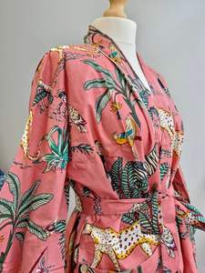 ชุดคลุมคลุมคลุมชายหาดลายดอกชุดคลุมคลุมคลุมตัวชุดคลุมคลุมตัวชุดคลุมคลุมคลุมลำลองลายดอกกุหลาบพีชทำจากผ้าฝ้ายแท้สำหรับฤดูร้อน - Product Image 2