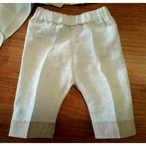 Ensemble de vêtements de printemps pour bébés garçons en lin et gris tourterelle - Product Image 2