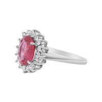 Bague de Mariage Élégante en Argent 925 Certifiée IGI avec Rubis Naturel et Zircon Cubique, Sertie à Griffes, Design Ethnique