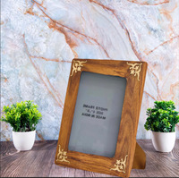 Cadre photo en bois de corne de buffle marron, incrustation d'os, qualité export classique, 4-6 pouces, décoration polyvalente pour la maison, cadeau pour le salon