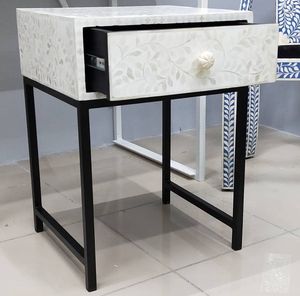 โต๊ะสำหรับนอนแบบฝังกระดูกทันสมัยเฟอร์นิเจอร์ห้องนอนอัจฉริยะทำจากไม้โลหะแก้วสำหรับใช้ในบ้าน - Product Image 2