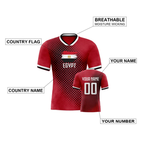 Egypte Maillot de football personnalisé avec numéro de nom personnalisé Hommes Femmes Jeunes Formation Football Team Shirts Fans Cadeaux S-4XL - Product Image 2