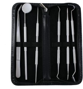Di alta qualità 6 pezzi Kit igiene orale <span class=keywords><strong>Meta</strong></span> placca di rimozione denti strumenti per la pulizia dentale strumenti chirurgici - Product Image 6