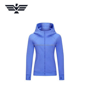 Chaqueta con Capucha para Mujer, Otoño Invierno, 100% Algodón, Corte Ajustado, Cierre Completo, Transpirable, Antiencogimiento, Estampada, Casual, Alta Calidad, Azul - Product Image 4