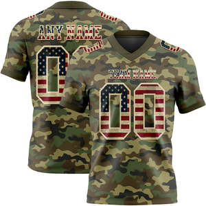 Full Sublimation Printing Breathable Custom American Football Jersey for Game Teamwear Quick Dry Men's V Neck Shirt