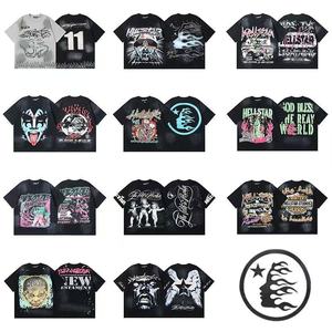 T-shirt Hip Hop Oversize Vintage en Coton 100% de Haute Qualité 260 g/m² avec Impression Photo Numérique Effet Délavé, Écologique et Respirant - Product Image 4