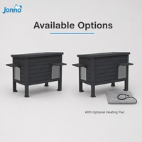Nichoir extérieur pour chats à double entrée, gris foncé, abri pour animaux de compagnie, enclos surélevé pour jardin et cour arrière