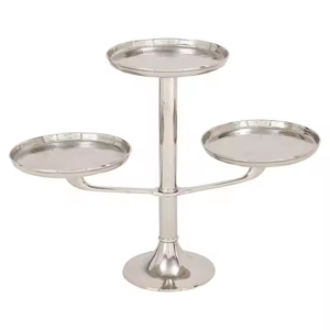 Soporte de pastel de metal de estilo lujoso con acabado antiguo de alta calidad para exhibiciones de postres de cumpleaños, bodas o panadería de Decor IMPEX - Product Image 1