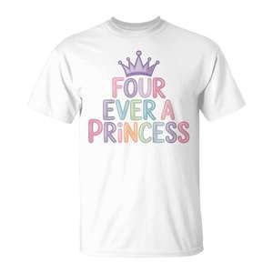 T-shirt pour fille de quatre ans, « Ever a Princess », vêtements promotionnels pour le 4e anniversaire - Product Image 2