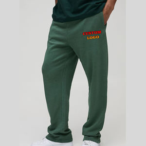 Venta al por mayor 100% algodón pantalones de los hombres de diseño personalizado holgado pantalones de chándal de gran tamaño de pierna ancha de ajuste casual personalizado lavado hombres pantalones de chándal - Product Image 1