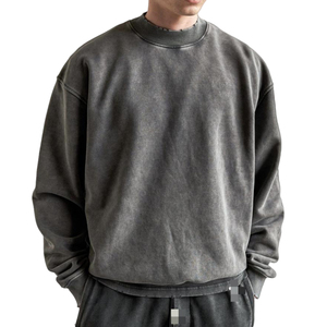 Sweat-shirt à capuche unisexe en éponge française fabricant de logo personnalisé blanc recadrée lavage à l'acide hommes sweat à capuche zippé imprimé bouffant complet - Product Image 2
