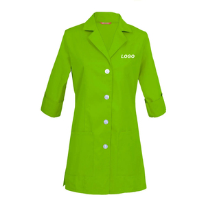 Blouse de laboratoire pour femmes avec logo brodé personnalisé, manches 3/4, uniforme personnalisé pour le personnel hospitalier, tissé, respirant, confortable - Product Image 3
