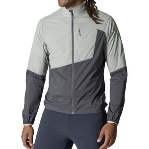 Veste coupe-vent unisexe légère et imperméable avec capuche et fermeture éclair, respirante, coupe-vent, chaude pour l'automne, patchwork sur le devant - Product Image 1