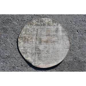 Vintage 1.9 X 1.9ft Beige Turc Laine Tapis Plat Armure Patchwork Conception pour Salon Décor 4m Largeur avec Support En Latex - Product Image 1