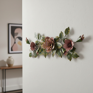 Fancy Vintage Large Metal Wall Hanging Art Decoraciones-Diseño de flores para el hogar Metal Wall Art Decor - Product Image 2