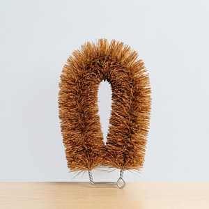 Cepillo de cocina de fibra de coco larga con mango de madera, estropajo ecológico, cepillo de limpieza que no raya para utensilios de cocina - Product Image 1
