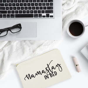 Namastay Linen Cotton Canvas Cosmetic Bag Portable Eco-Friendly <b>Makeup</b> Organizer with Letter Pattern Bedside Vanity <b>Case</b> - Product Image 3