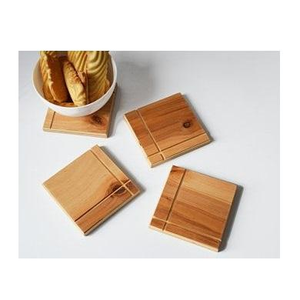 Posavasos clásico de madera hecho a mano diseño único posavasos de madera forma cuadrada posavasos de madera por artesanía de media luna - Product Image 6