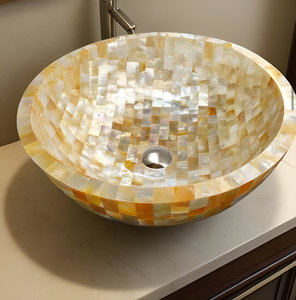 Top vente nacre évier lavabo fait à la main Premium Shell vanité bol luxe salle de bain décor pour les acheteurs mondiaux importateurs - Product Image 4