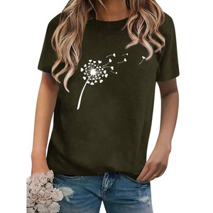 เสื้อยืดคอกลมสำหรับผู้หญิงทำจากผ้าฝ้ายสีพื้นพิมพ์ลายสี100% เป็นมิตรต่อสิ่งแวดล้อม - Product Image 2