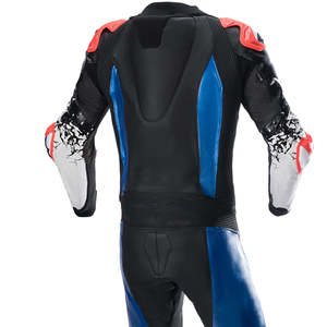 Traje de moto de cuero para hombre, ropa de pista duradera, ropa protectora de alto rendimiento, comodidad ergonómica, ropa de montar flexible - Product Image 4