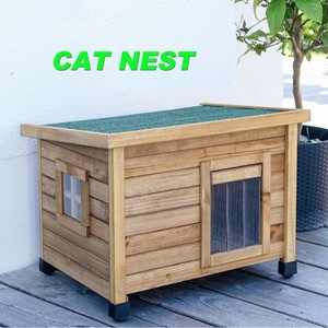 Niche d'Extérieur en Bois pour Chats en Gros | Toit Étanche & Porte Battante pour Abri Toutes Saisons - Product Image 2