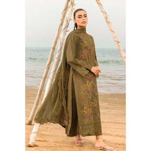 Ensemble 3 pièces Rang Rasiya bohème en mousseline brodée avec chemise, dupatta et pantalon en tissu Khaddi brodé pour le printemps/été - BIC-4514 - Product Image 2