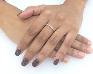 Anillo de Bodas Apilable de Oro Amarillo/Blanco Sólido de 10K/14K, Anillo Clásico de Media Eternidad con Corte Redondo de 0.10 Ct para Mujer - Product Image 4