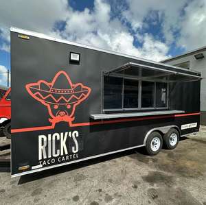 Remorque de restauration rapide de 13 pieds avec autocollants complets, camion de cuisine mobile entièrement équipé pour la vente - Product Image 6