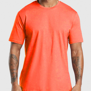 Camiseta de cuello redondo para hombre de alta calidad 100% algodón estampado personalizado manga corta transpirable cómodo al por mayor Color sólido Simple - Product Image 2